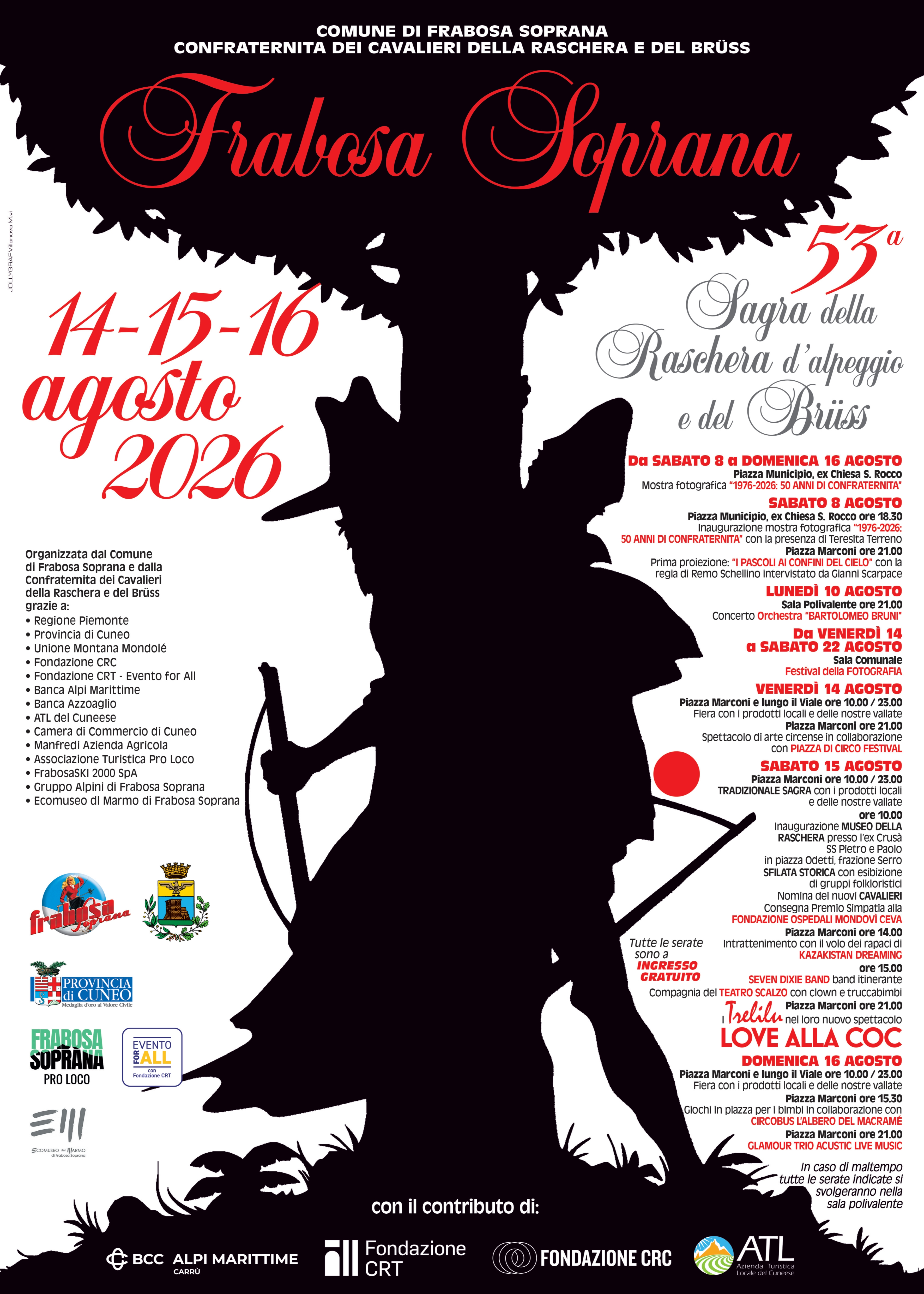 53° Sagra della Raschera e del Bruss - 14, 15 e 16 agosto 2026